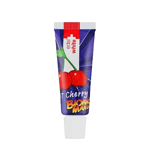 Детская зубная паста Edel White 7 фруктов от 0 до 6 лет (вкус вишни) 9,4 мл - изображение 3
