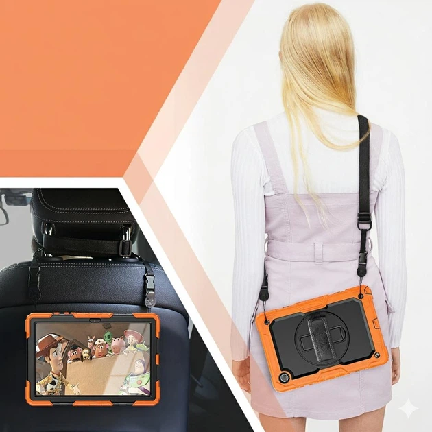 Чехол ARM Cover Samsung Galaxy Tab A 8.4 (2020) SM-T307 противоударный с ремнём и подставкой 360° Orange/Black - Фото 7 Чехол ARM Cover Samsung Galaxy Tab A 8.4 (2020) SM-T307 противоударный с ремнём и подставкой 360° Orange/Black - изображение 7