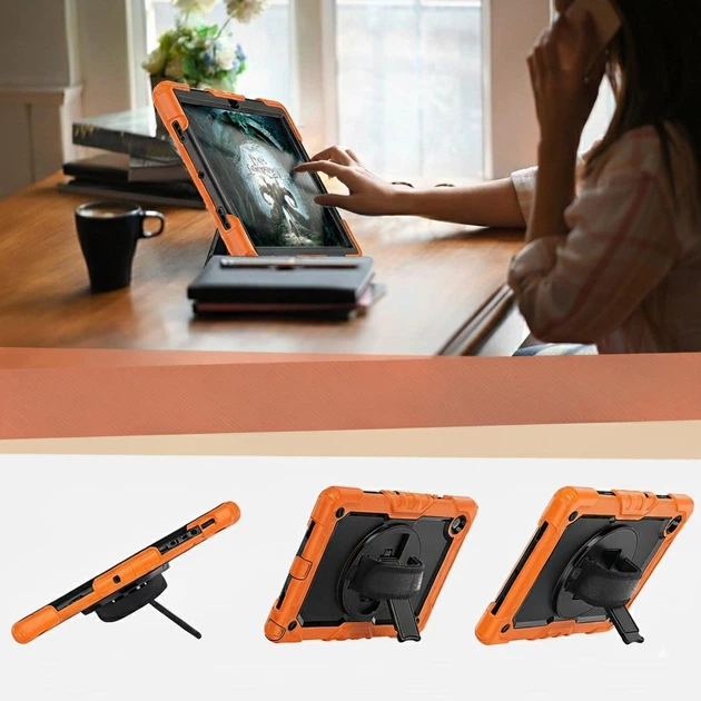 Чехол ARM Cover Samsung Galaxy Tab A 8.4 (2020) SM-T307 противоударный с ремнём и подставкой 360° Orange/Black - Фото 8 Чехол ARM Cover Samsung Galaxy Tab A 8.4 (2020) SM-T307 противоударный с ремнём и подставкой 360° Orange/Black - изображение 8