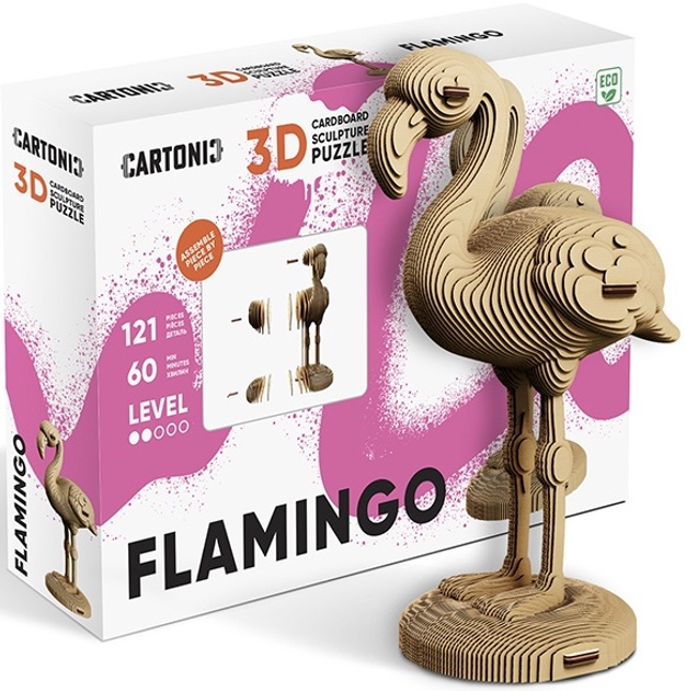 3D пазл картонний Cartonic Фламінго CARTFLAM (4820191134232) - зображення 4