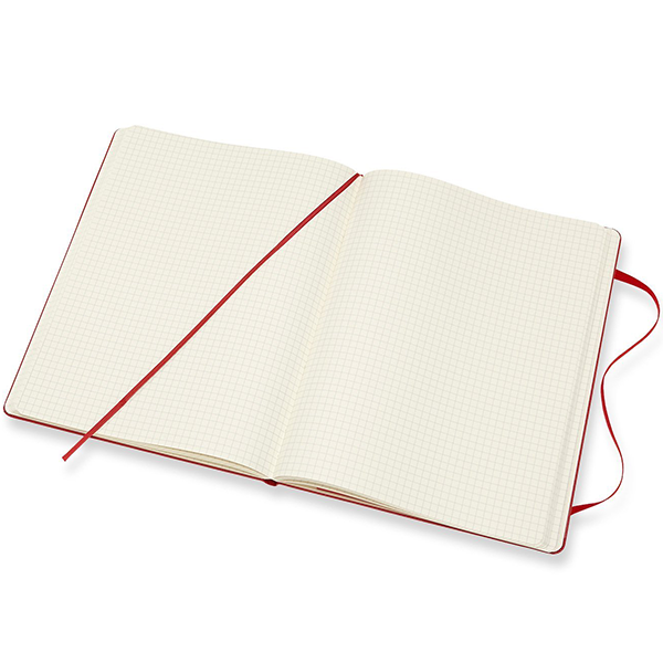 Великий блокнот Moleskine Classic Червоний Тверда обкладинка Клітина - зображення 4