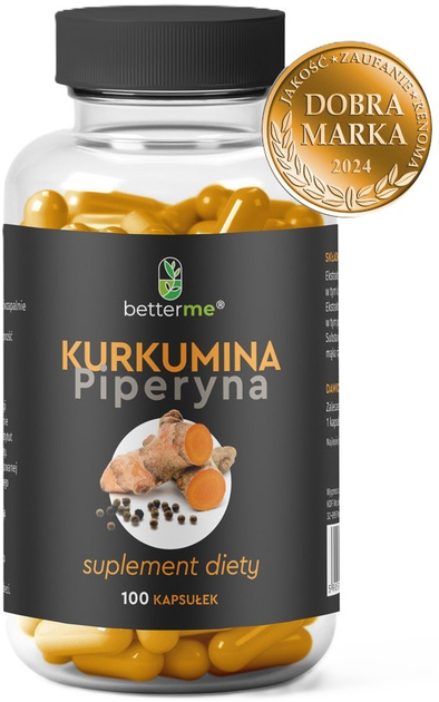 Харчова добавка Better Me Куркумін і Піперин 100 капсул (5905123512032) - зображення 2