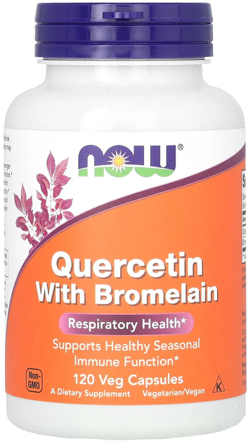 Харчова добавка Now Foods Кверцетин з Бромелайном 120 капсул (733739030702) - зображення 1