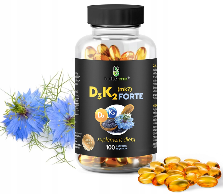 Suplement diety Better Me D3 K2 MK7 Forte 100 kapsułek (5905123512230) - obraz 1