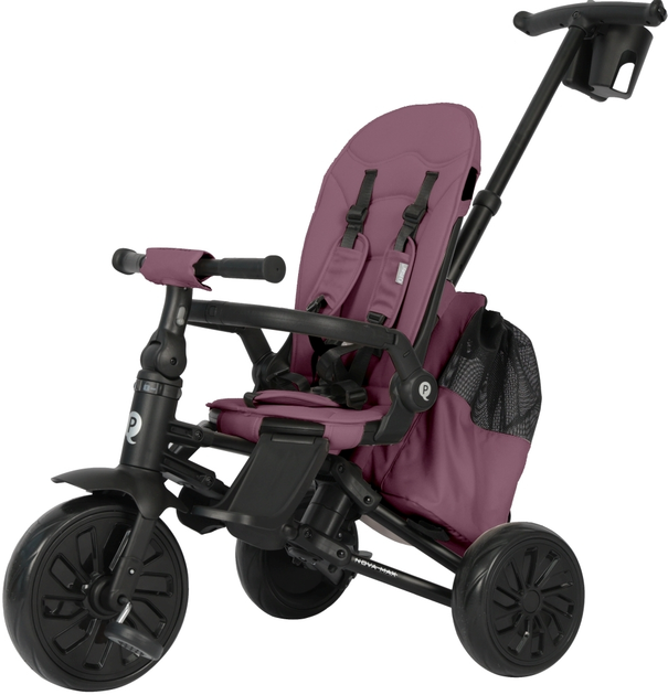 Триколісний велосипед Qplay Nova Max 3в1 з капюшоном Фіолетовий (5061047482193) - зображення 4