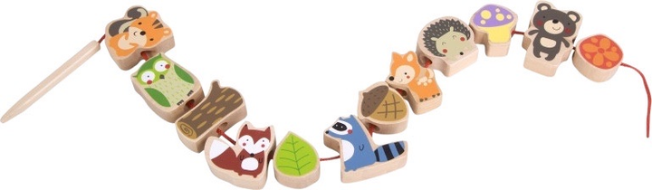 Przeplatanka drewniana Classic World klocki do nawlekania Zwierzęta leśne 13 el CW3634 (6927049004957) - obraz 4