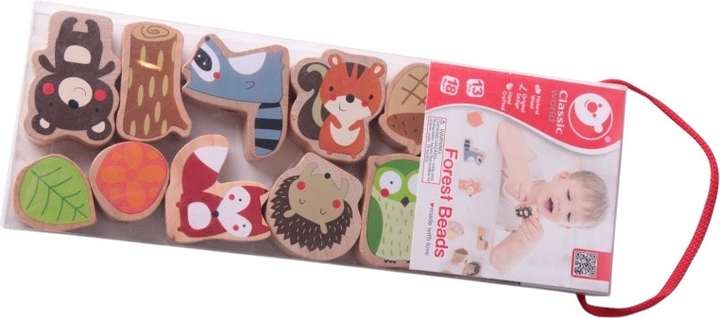 Przeplatanka drewniana Classic World klocki do nawlekania Zwierzęta leśne 13 el CW3634 (6927049004957) - obraz 10