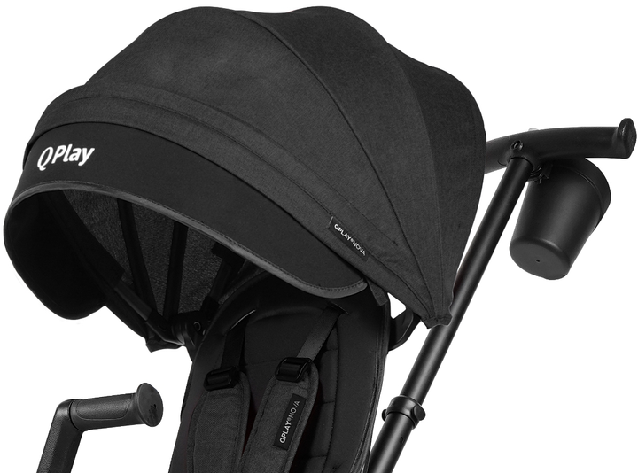 Триколісний велосипед Qplay Nova Niello 6в1 з капюшоном Чорний (5061047480489) - зображення 6