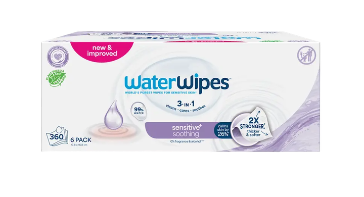 Zestaw chusteczek nawilżanych WaterWipes Kojący 6 x 60 szt (5099514003916) - obraz 1