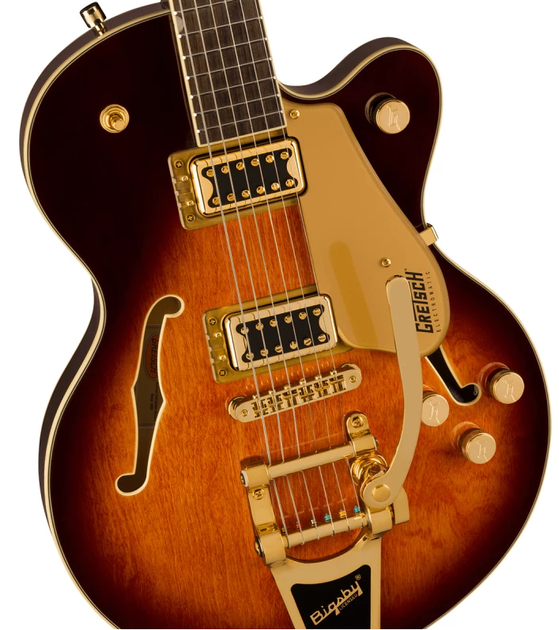 Електрогітара Gretsch G5655TG Electromatic Center Block Jr. Single-Cut With Bigsby and Gold Hardware Barrel Burst - Фото 4 Електрогітара Gretsch G5655TG Electromatic Center Block Jr. Single-Cut With Bigsby and Gold Hardware Barrel Burst - зображення 4