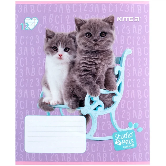 Зошит шкільний 12 аркушів коса лінія Kite Studio Pets SP24-235, - изображение 2