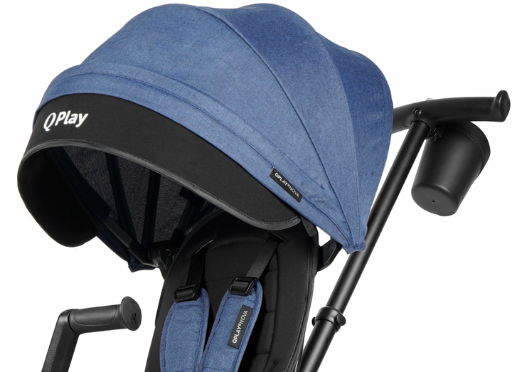 Триколісний велосипед Qplay Nova Niello 6в1 з капюшоном Синій (5061047480434) - зображення 6