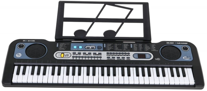 Keyboard z podświetlanymi klawiszami dla dzieci 5+ Mikrofon Stojak na nuty (ZMU.MQ-6119L) (5903864900095) - obraz 2