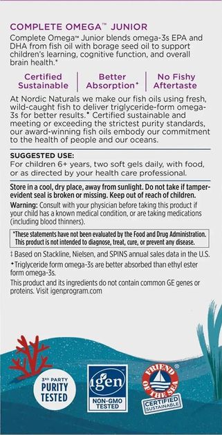 Дієтична добавка Nordic Naturals Complete Omega Junior Лимонна 180 капсул (768990891106) - зображення 4