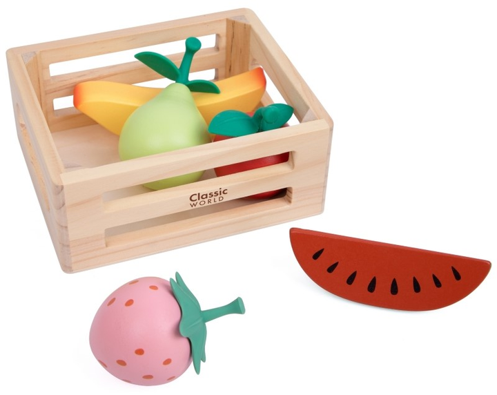 Zabawka drewniana Classic World Owoce w koszyku 6 elementów (6927049056437) - obraz 3