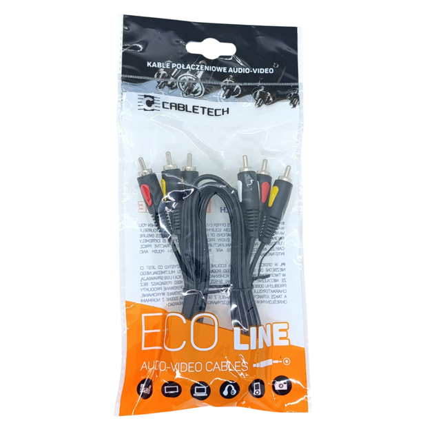 Audio - Video Кабель Cabletech Eco-line 3RCA - 3RCA Cable 1м Black - Фото 9 Audio - Video Кабель Cabletech Eco-line 3RCA - 3RCA Cable 1м Black - изображение 9
