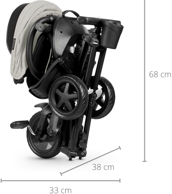 Триколісний велосипед Qplay Nova Niello 6в1 з капюшоном Сірий (5061047480489) - зображення 10