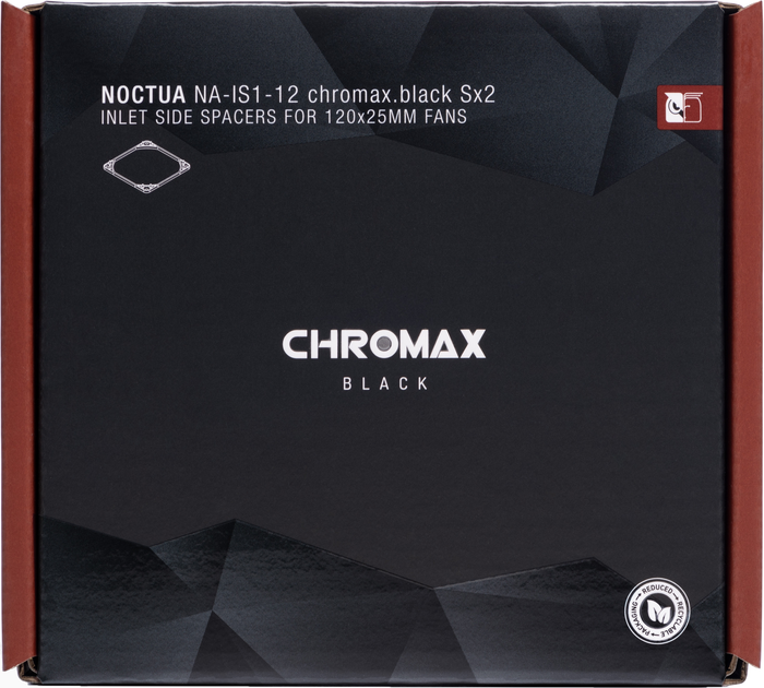 Wkładki dystansowe do wentylatorów Noctua NA-IS1-12 chromax Sx2 Black (NA-IS1-12 SX2 CH.BK.) - obraz 4