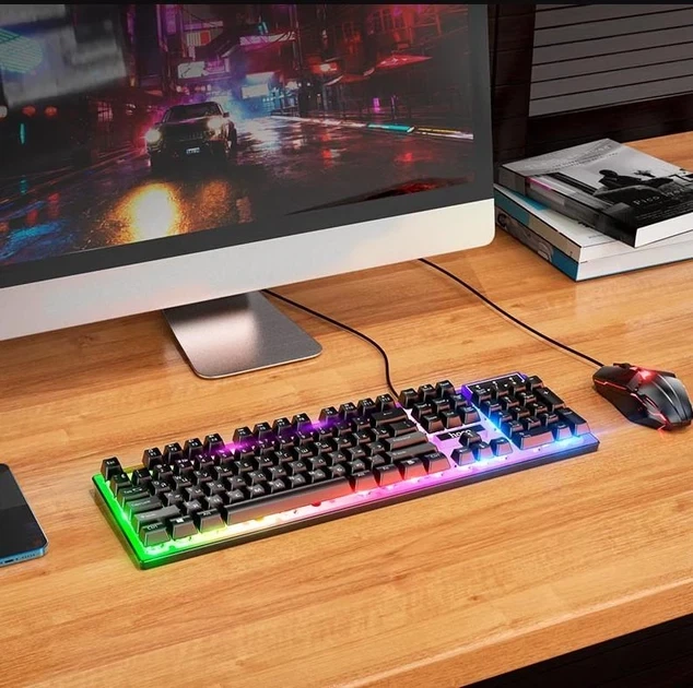 Комплект проводной клавиатуры и мышки с RGB подсветкоЙ HOCO GM18. - изображение 9