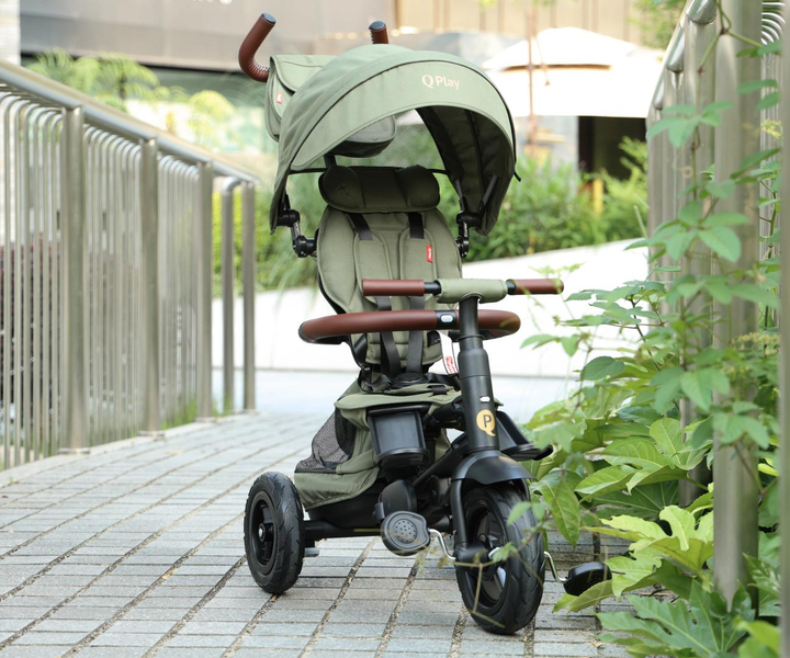Триколісний велосипед Qplay Rito Deluxe Rubber Olive (5061047481639) - зображення 12