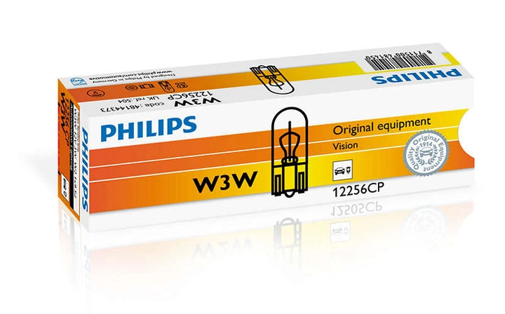 Указательная лампа накаливания PHILIPS 12256CP W3W 12V 3W W2,1X9,5d - изображение 2