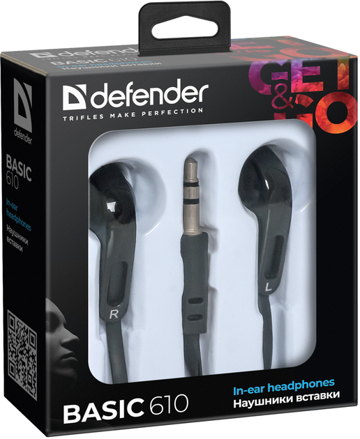 Навушники Defender Basic-610 Black (63610) - Фото 2 Навушники Defender Basic-610 Black (63610) - зображення 2