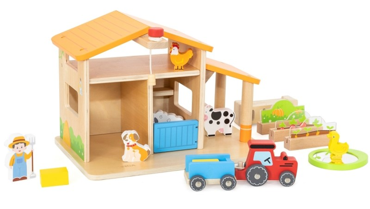 Drewniana farma Viga Dom farmera z ogródkiem i traktorem 21 element (6971608448041) - obraz 3