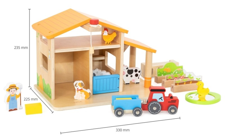 Drewniana farma Viga Dom farmera z ogródkiem i traktorem 21 element (6971608448041) - obraz 5