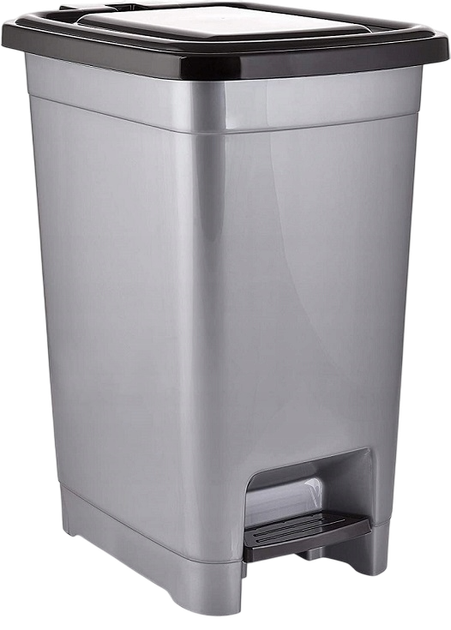 Kosz na śmieci Orion na pedał srebrny 25 l (8694064010963) - obraz 1