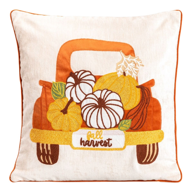 Poszewka Homla Automne z jesienną aplikacją Beżowa 45 x 45 cm (5906496749087) - obraz 1