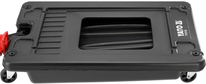 Urządzenie do spuszczania oleju z pompą YATO wanna V= 65 l 111x70x15 cm, na 4 kołach, h = 185 mm (YT-07183) - obraz 4