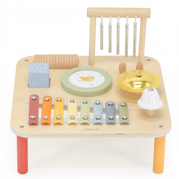 Drewniany stolik edukacyjny Viga Muzyczny Sensoryczny 7w1 (6971608442773) - obraz 2