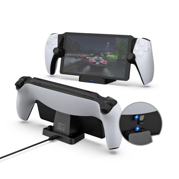 Зарядная док станция DOBE для устройства дистанционной игры PlayStation Portal игровой консоли Sony PlayStation 5: PS5/PS5 Slim / Два магнитные USB Type-C адаптеры - изображение 2