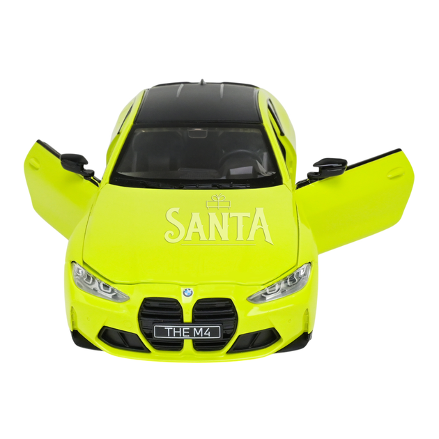 Машина метал BMW M4 БМВ зелена 1:24 світло звук відкр.двері 20*7,5