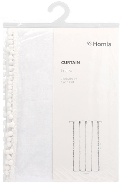 Фіранка Homla Adi з помпонами Біла 140x250 см (5902869985205) - зображення 3