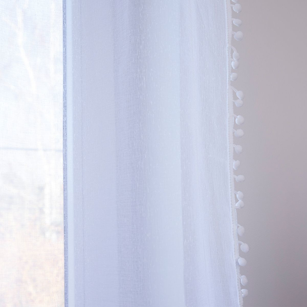 Фіранка Homla Adi з помпонами Біла 140x250 см (5902869985205) - зображення 4