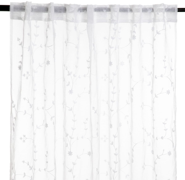 Фіранка Homla Mossia з листяним принтом біла 140x250 см (5904183856797) - зображення 1
