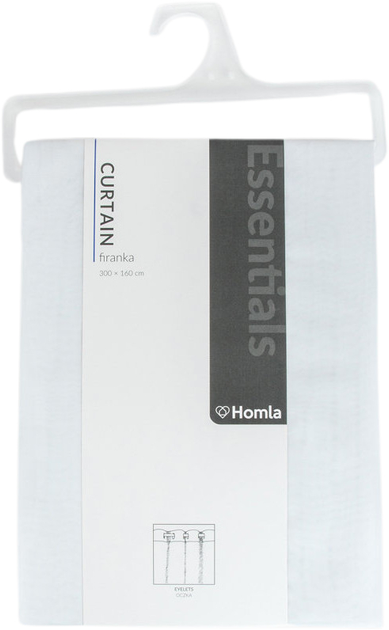 Фіранка Homla B2 Essentials Swiss на кільцях біла 300x160 см (5906496717765) - зображення 1
