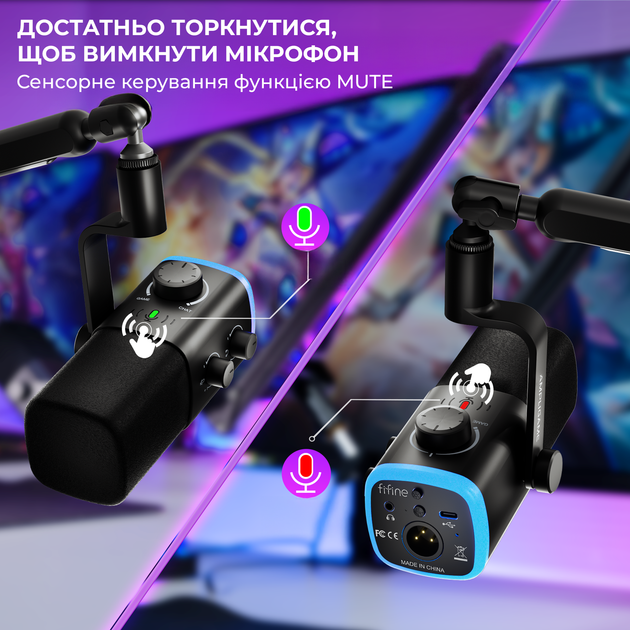 Микрофон динамический Fifine AM9W XLR/USB White - изображение 9