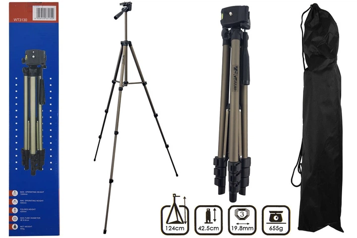 Тринога MediaLab WT-3130 (0,4m-1,25m/2,0 kg) Black (36186) - зображення 8
