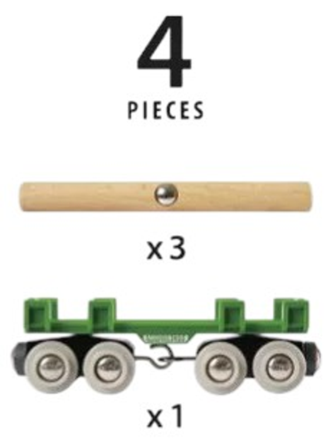 Залізниця Brio 33696 Вагон для завантаження деревини (7312350336962) - зображення 3