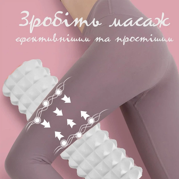 Массажный ролик PowerPlay 4405 EVA 33 x 12 см Серый (PP_4405_Grey) - изображение 5
