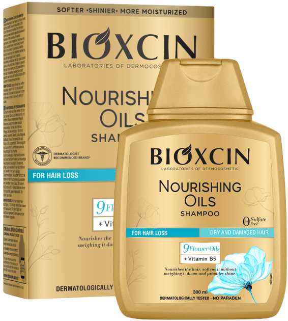 Szampon Bioxcin Nourishing Oils do włosów zniszczonych 300 ml (8680512633778) - obraz 1