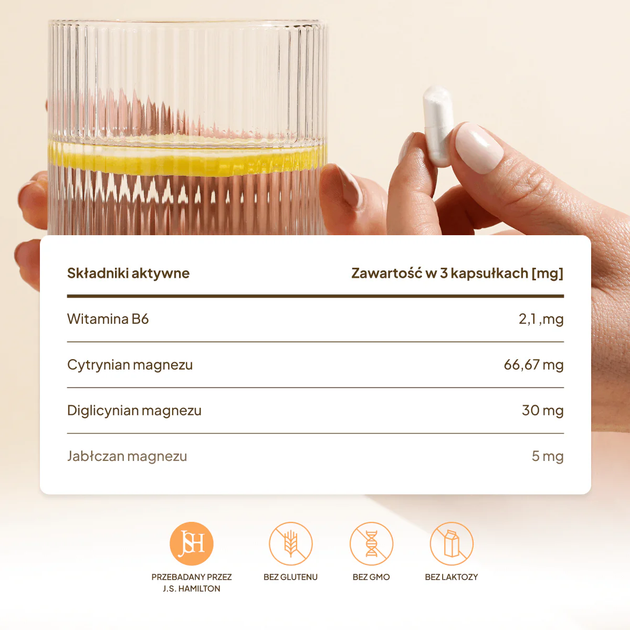 Харчова добавка Natu.Care Магній Преміум + Вітамін B6 90 капсул (5905943690620) - зображення 6
