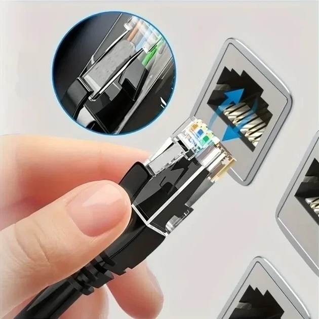 Патч Корд LAN Интернет-кабель 110м UTP CAT5e Черный (0_31256) - Фото 2 Патч Корд LAN Интернет-кабель 110м UTP CAT5e Черный (0_31256) - изображение 2
