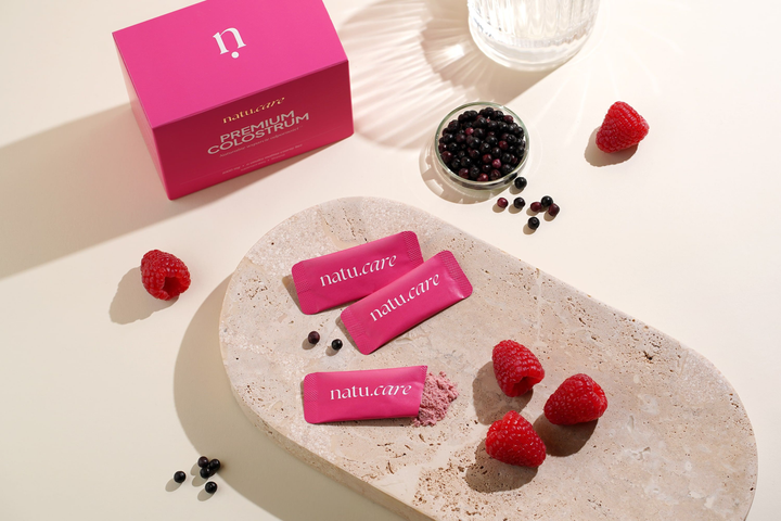 Харчова добавка Natu.Care Premium Colostrum 30 саше Малина та бузина (5905943690774) - зображення 4