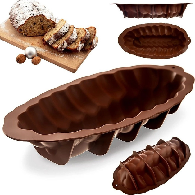 Forma do pieczenia chałki Orion Silline silikonowa brązowa 41 cm (8592381183707) - obraz 11