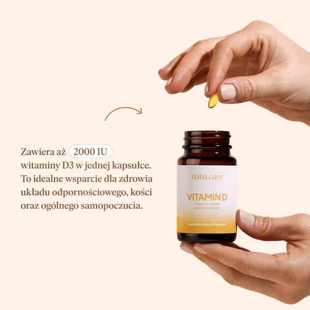 Харчова добавка Natu.Care Вітамін D3 2000 МО 90 капсул (5905943690644) - зображення 6