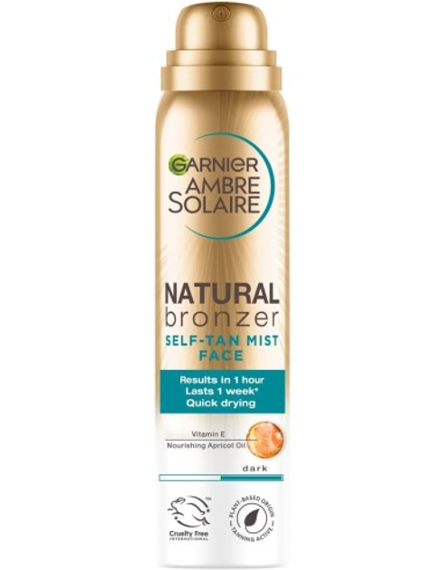 Спрей-автозасмага для обличчя Garnier Ambre Solaire Natural Bronzer Dark 75 мл (3600540600479) - зображення 1