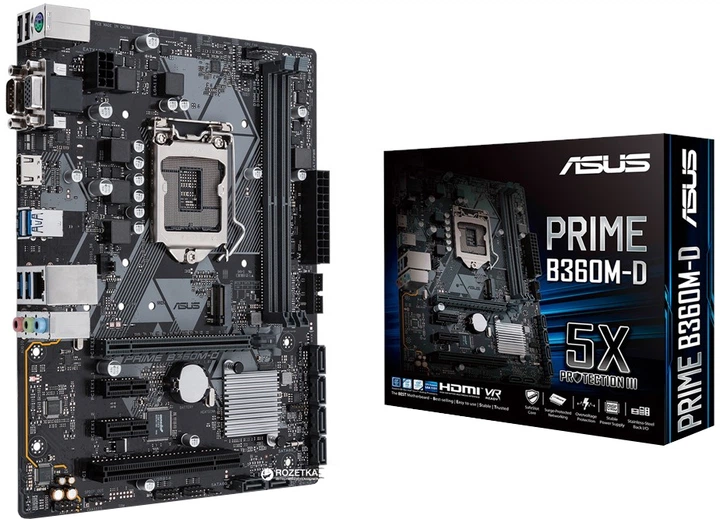 Материнская плата Asus Prime B360M-D (s1151, Intel B360, PCI-Ex16